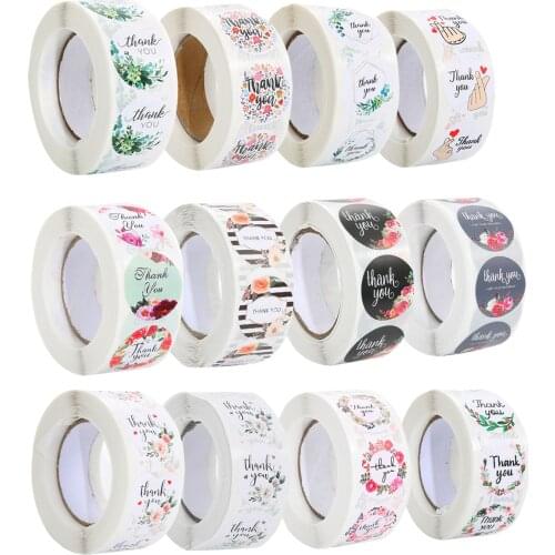 500Pcs Gift Sealing Stickers Flower Design Diary Scrapbooking Stickers For Festival Birthday Party Gift Decor Labels