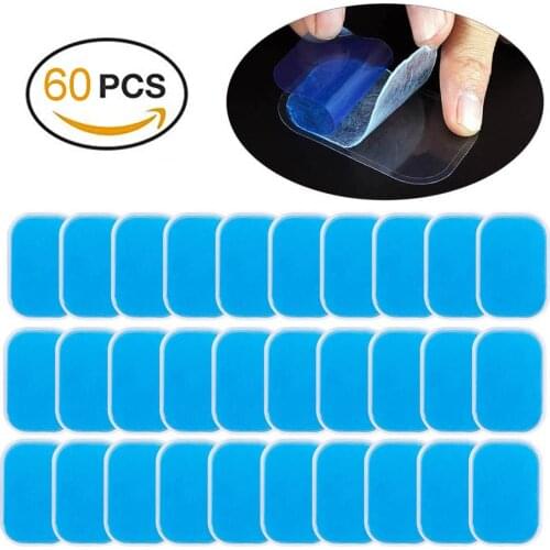 60PCS Hydrogel Sticker EMS ABS Replacement Gel Pads Electrodes Massage cushion Abdominal Muscle Stimulator Trainer Accessories