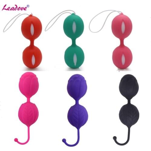 Safe Silicone Rose Kegel Ball Ben Wa Ball Vagina Tighten Exercise Machine Vaginal Geisha Ball Sex Toys for Women