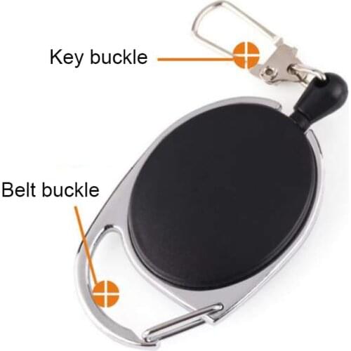 Retracable Keychain Keyring Anti-lost Anti-theft Wire Rope Spring Buckle Outdoor Survival Camp Tool JR Deals
