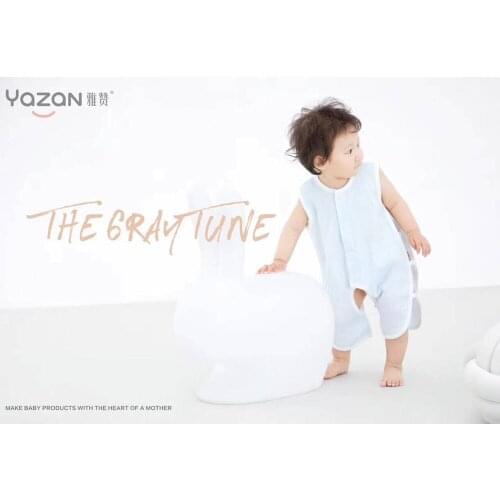 Yazan baby sleeveless vest shorts 100% cotton gauze boys girls summer thin section lightweight breathable cotton pipa clothes