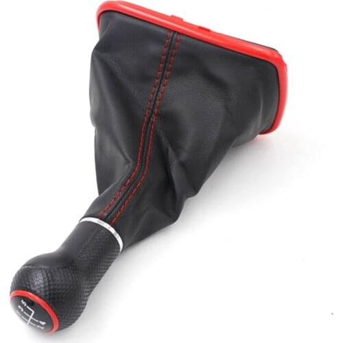 For Golf 4 Jetta4 MK4 Bora with Red Frame 23mm Black Cap 5 speed Shift Knob stick shift knobs Car Accessories