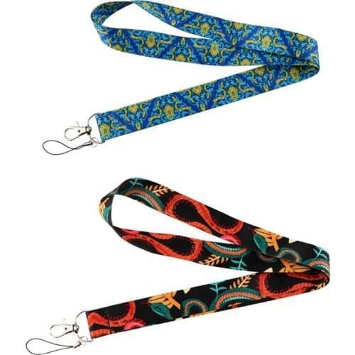 E3488 Gothic Snake flower Neck Strap Lanyard for keys ID Card Gym Mobile Phone Straps USB badge holder DIY Hang Rope