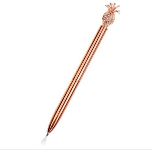 Ellen Brook 1PCS Pineapple Metal School Office Supply Creative Stationery Silver Rose Gold Luxury Spinning Wedding Ballpoint Pen