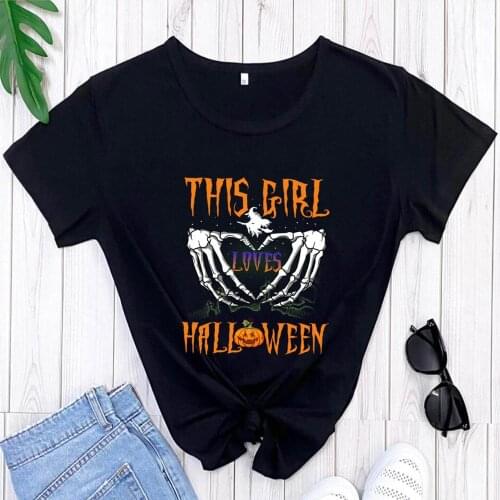 This Girl Loves Halloween Shirt New Arrival Casual 100%Cotton Funny T Shirt Halloween Party Tees Gift for Halloween