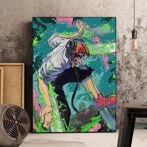 Canvas Hd Prints Chainsaw Man Pictures Wall Artwork Painting Home Decor Modular Popular Comics Poster For Living Room No Frame