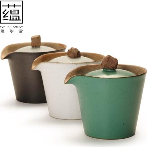 Japanese-style stoneware hand-held pot ceramic three-person cover bowl handmade kiln retro retro teapot single pot