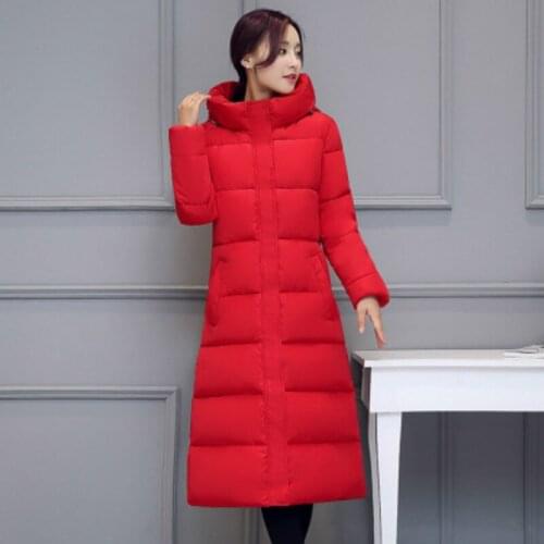 2018 Winter New Pattern Korean Self-cultivation Thickening Even Hat Long Fund Woman Cotton Cotton-padded Jacket Loose Coat