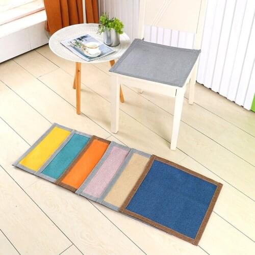 Summer Popular Thin Home Office Chair Square Non-Slip Cushion Solid Color European Style Fashion Simple Easy To Clean Seat Pads
