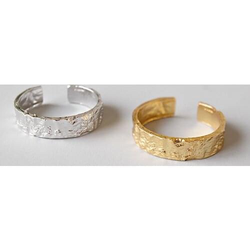 MLKENLY INS Gold Irregular Uneven Open Rings For Women New Trend Fashion Jewelry Prevent Allergy