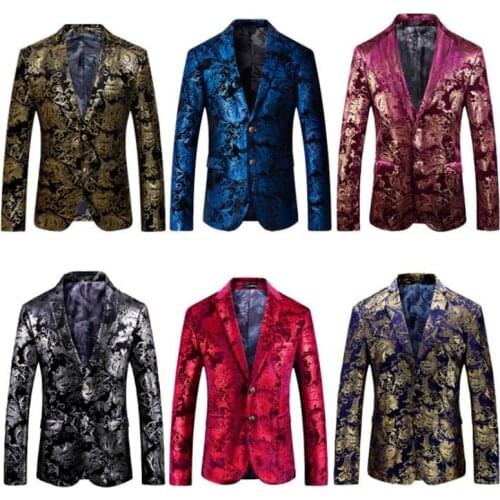 2021 new mens suit European and American style youth fashion bronzing printing jacket costume pour homme terno masculino casame