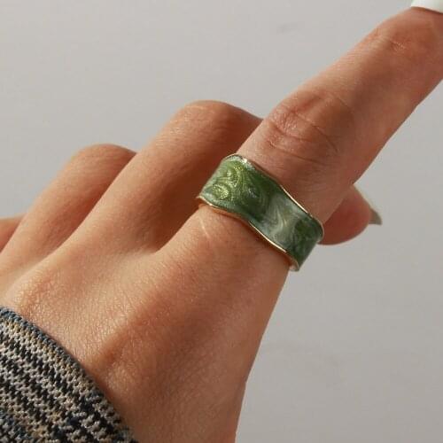 2021 new jewelry manufacturers fashion metal dripping geometric simple personality ring women