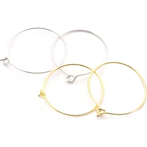 New Arrival 100pcs 19mm Gold/Rhodium Plated Charm Rings/Earring Hoops Jewelry Findings FRB004-01