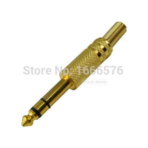 Wholesale 50pcs/lot male 1/4" stereo 6.35mm PLUG FOR Speaker -blue 5001-1