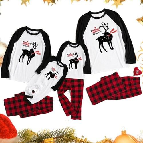 Christmas Deer Pajamas Pyjamas Mother Daughter Clothing Sets Family Matching Homewear Daddy Son Nightwear Family Look Sleepwear