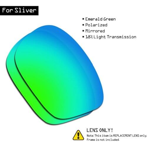 SmartVLT Polarized Sunglasses Replacement Lenses for Oakley Sliver - Emerald Green