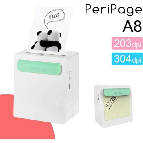 304dpi 203dpi Peripage A8 Wireless Portable Power Bank Thermal Mini Pocket Photo Printer for Memo Note Picture Gift Android IOS