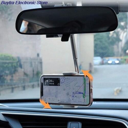 Hot sale 1Pc Automobile Rearview 360° Stand Adjustable Support Mirror Phone Holder 2 Color