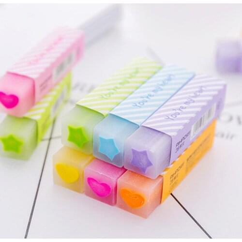 1 Pcs 2B Cute Candy Soft Erasers For Kids Rubber Kawaii Stationery School Office Supplies Creative Easy Clean Funny