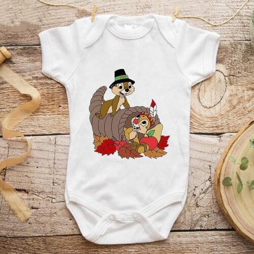 Newborn Romper Chip and Dale Harajuku Top Female Kawaii Street Summer Casual Baby Girl Boy Infant Clothes