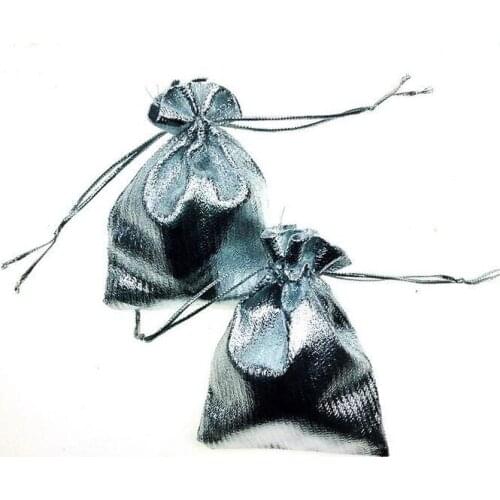 11*16cm 100pcs Handmade Silver Drawstring Bags For Wedding/Party/Christmas/Gift/Jewelry Pouches Packaging Bags