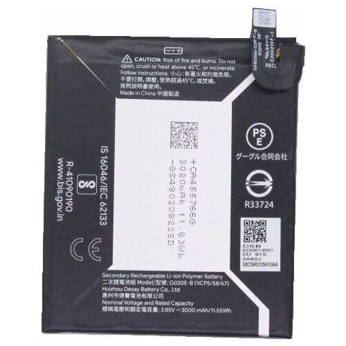 5pcs /lot 3000mAh / 11.55Wh G020E-B Replacement Battery For HTC Google Pixel 3A Batteries