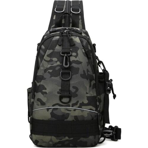 Outdoor Fishing Tackle Bag Backpack with Rod Holder Waterproof Shoulder Crossbody Fish Lures Gear Utility Waist Pack