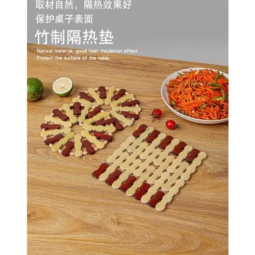 Natural bamboo table top heat insulation mat bowl mat bamboo cup mat hot waterproof anticorrosive bamboo table mat
