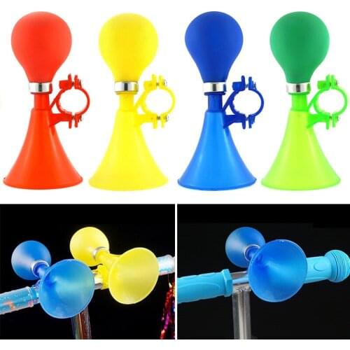 1pcs Newly Plastic Air Horn Bike Squeeze Bell for Childrens Kids GiftsTraditional Bicycle Horn Honking Random Color Bicycle Bell