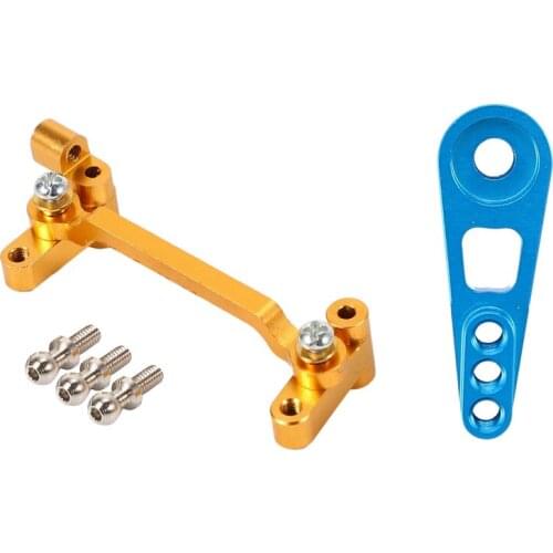 2 Set RC Car Part: 1 Set Metal Upgrad Steering Cylinder Mounting Block & 1 Pcs 25T Servo Arm Horn