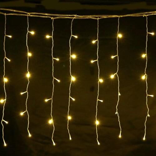 20pcs 4M*0.6M LED Curtain icicle lamp fairy string light Christmas Window garden Xmas Wedding Party decor male/female DC-Warm wh