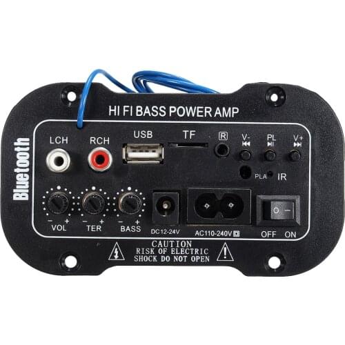 5 Inch 220V Bluetooth Power Amplifier Bass Power AMP With Remote Control