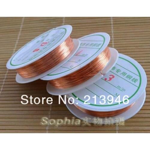 Plz Choose 1 Size 0.3/0.4/0.5/0.6MM) 5Pcs Red Copper Tone Enamelled Copper Wires Ropes DIY Jewelry Findings Accessories