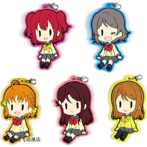 5 pcs/set Love Live sunshine Aqours Figures love live! School Idol Project Uniform Cosplay figure genuine pendant/keychain toys