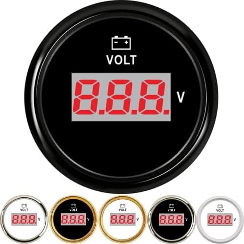 52mm Digital Voltmeter Waterproof Motor Auto Voltage Volt Gauge 8~32V Meter Backlight fit Car Boat Yacht Truck Motorcycle Marine