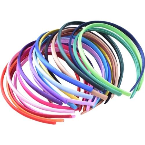 60pcs/lot DIY Satin Covered Headbands Solid Fabric Covered Resin Hair Band Plastic Hairbands Girls Hair Headband for Women