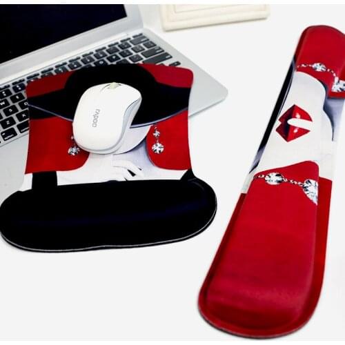 Ergonomic Mouse Pad with Wrist Rest Soft Comfort Anti Slip Rubber Base Keyboard Pad for PC Computer Laptop