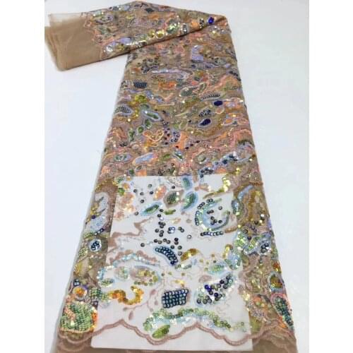 French Tulle Lace Fabric Latest SYJ-328887 African Lace Fabric High Quality Sequins Lace for Nigeria Wedding Dress