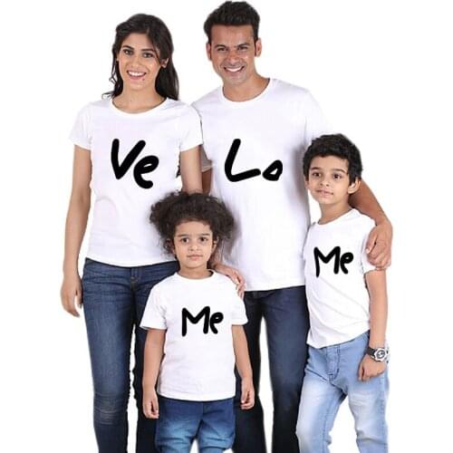 Summer Fashion tshirt baby girl clothes Mama and daughter print mommy and me Cotton clothes family women mom girl boys t shirt