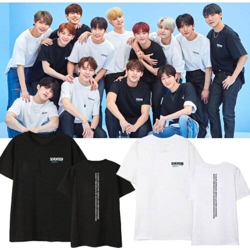 SEVENTEEN Kpop Korean Kawaii Cartoon T-shirt Womens Casual Clothes Tops Female Tee Summer Women Tshirt Hip Hop Streetwear Tops