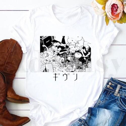 Womens T-shirt Given Anime Yaoi Bl Manga Music Mafuyu Harajuku Short Sleeve Female Tops Tees Harajuku Vogue VintageT Shirts