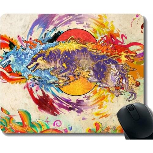 Gaming Mouse Mat,Animal wolf color Gaming Mousepad Mat