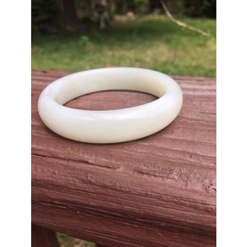 Fine Jewelry>>Bangle Certified Authentic Genuine Hetian Nephrite White Jade Bangle Bracelet 57--60 mm L299