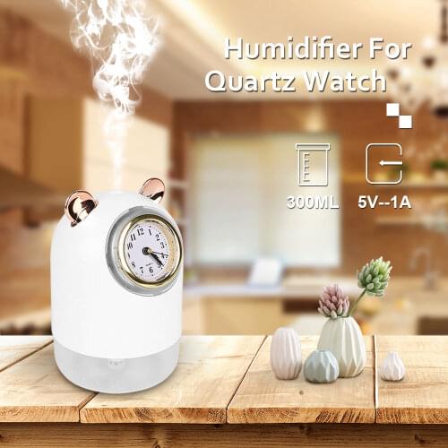 KIMRIG Aroma Mini Air Humidifier With Time Display Alarm Clock Portable Air Humidifier USB 300ml For Room Home Office