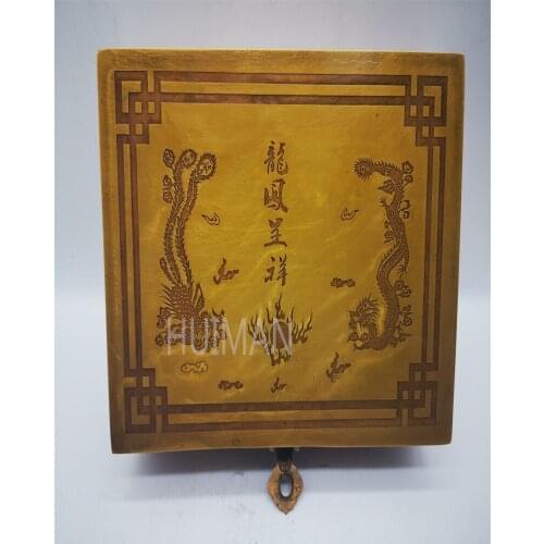 China Brass Statue Luck Wealth Dragon And Phoenix Box Metal Crafts Home Decoration