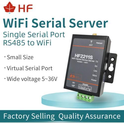 HF2211S Serial to WiFi RS485 to WiFi/Ethernet Converter Module for Industrial Automation Data Transmission TCP IP Telnet Modbus