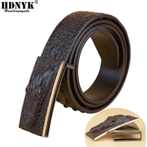 New Arrivel Three-dimensional Alligator Pattern Leather Mens Belts Top Quality The Most Fashionable Alligator Grain Belt for Men