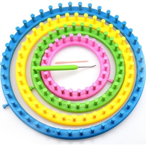 4Pcs/set DIY Round Circle Hat Knitter Knitting Loom Kit 4 Size 14cm 19cm 24cm 29cm with Hooks and Needles DIY Craft Tools