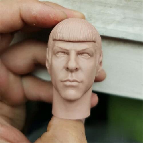 Unpainted 1/6 Scale Spock Zachary Head Sculpt Model For Action Figure Dolls Soldier Accessories Painting Exercise No.181