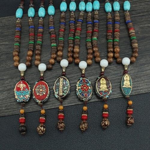 Nepalese Hemp Bead Cotton Necklace for Men and Women